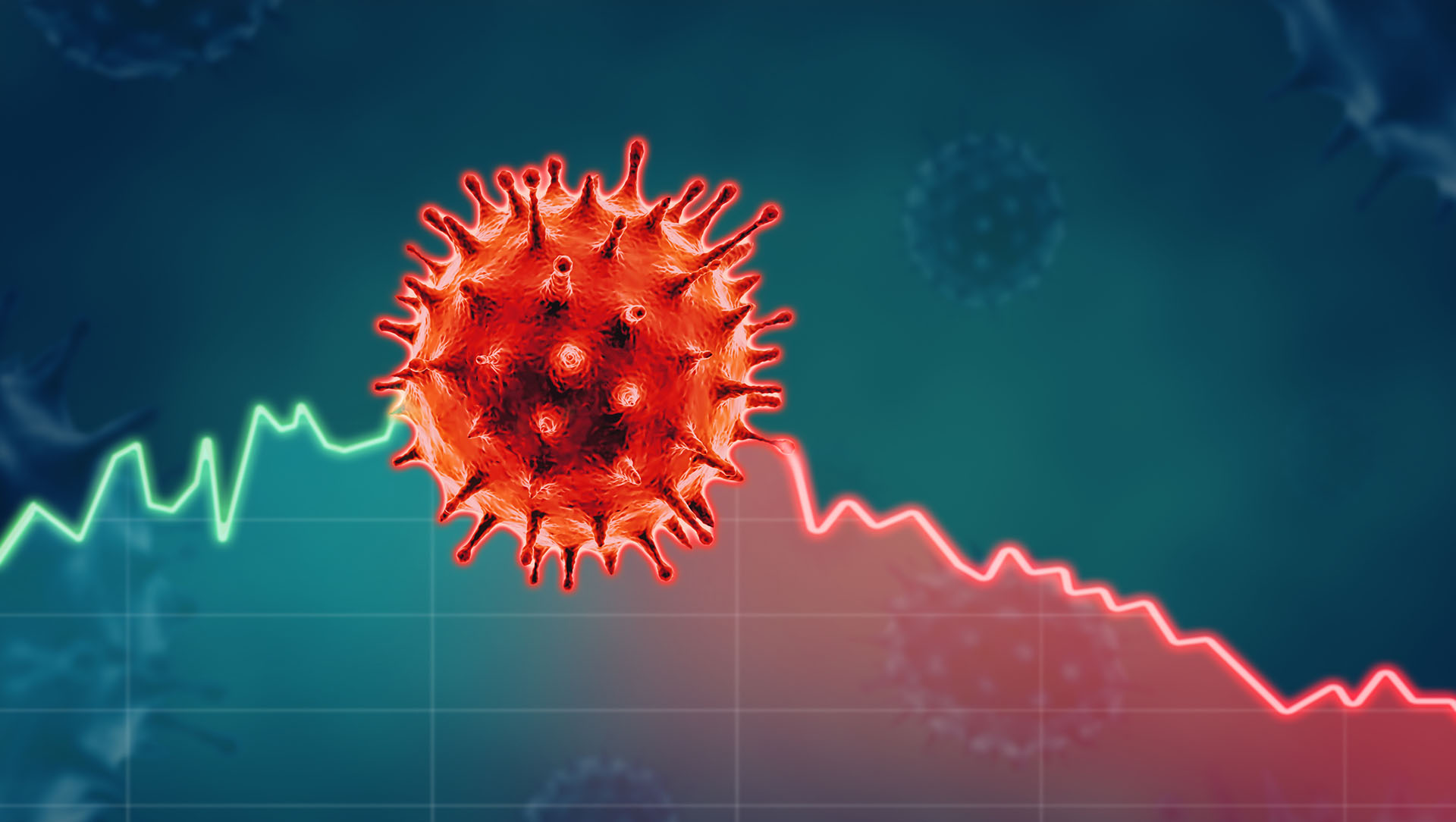 Coronavirus economic impact concept image