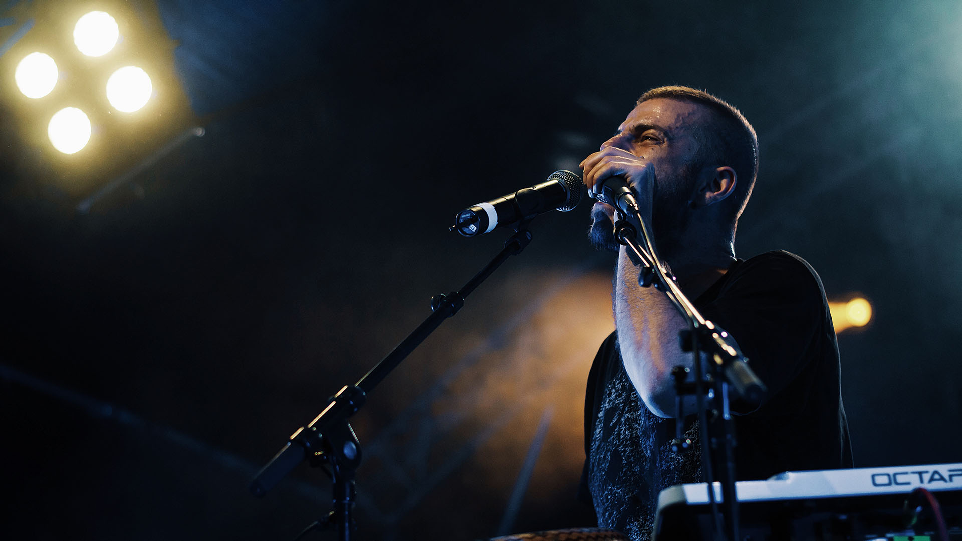 Singer performing on stage